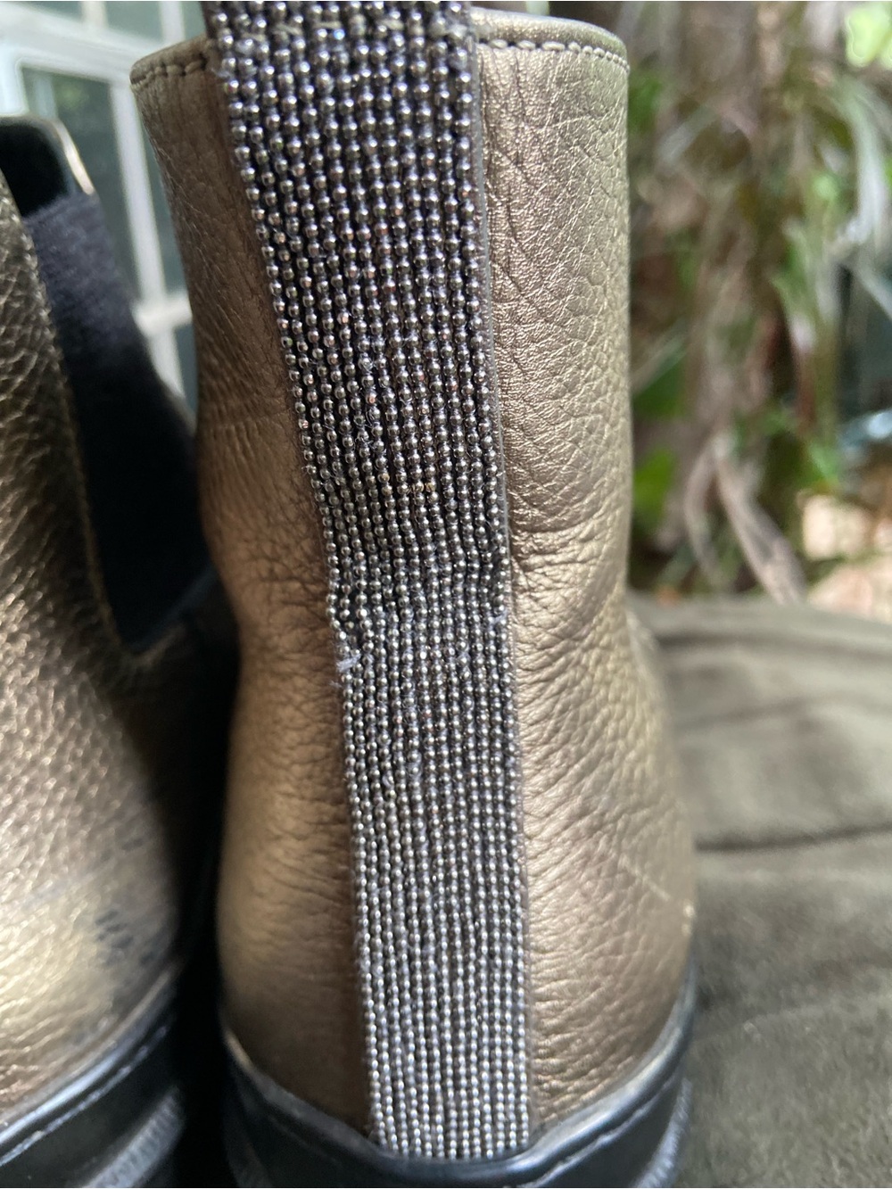 Brunello Cucinelli Metallic Gold Leather Chelsea Boot - Picture 7 of 14